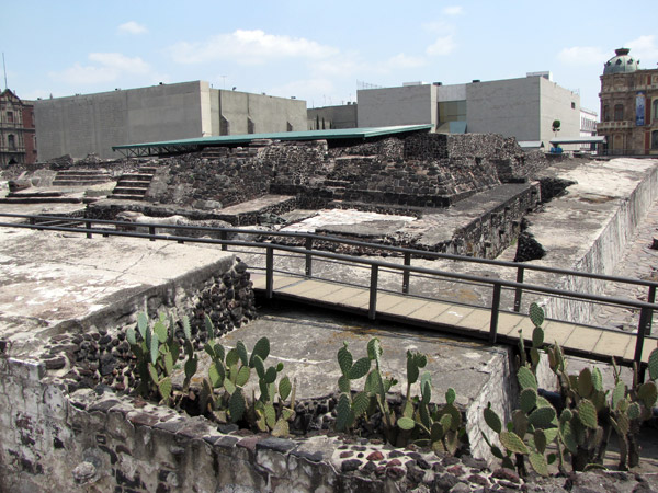 The ruins at Tenochtitlan, just beyond the Zocalo.